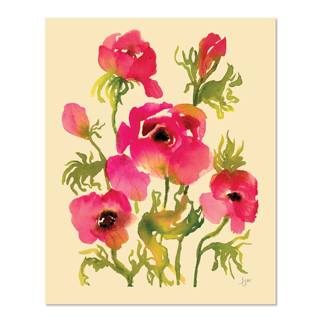 Ruby Ranunculus Art Print — Tara Wright Illustration